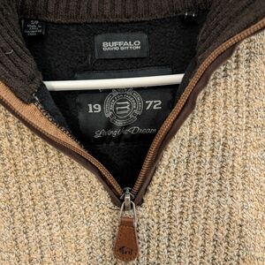Buffalo David Bitton Men's Beige Quarter Zip Sweater